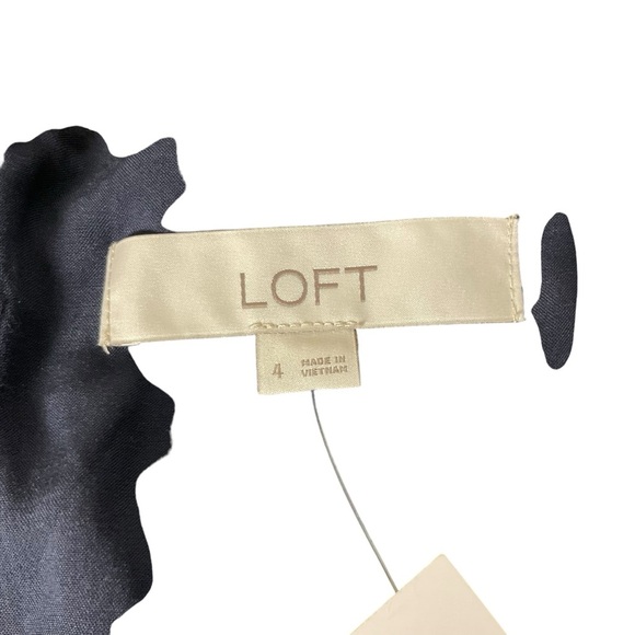 LOFT Black Midi Sundress with Long Bell Sleeves and V-Neckline - Picture 5 of 11